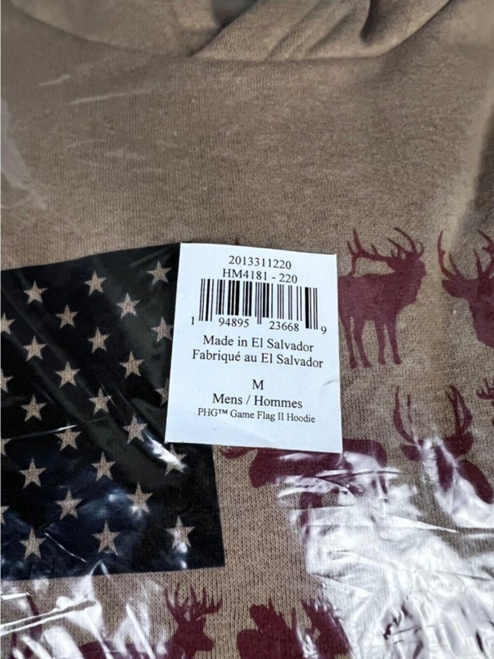 Columbia Men's PHG Game Flag II Hoodie, Sahara/Cordovan Big Game Flag Sz. M - Picture 10 of 11